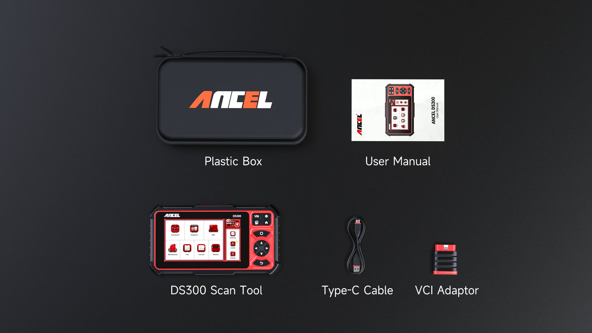 Ancel DS300 car scanner accessories.