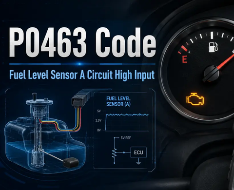 P0463 Code: Fuel Level Sensor A Circuit High Input – Causes, Symptoms, Diagnosis & Fix