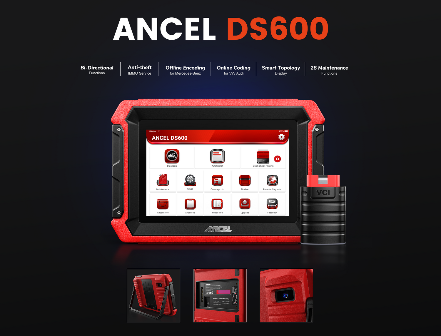 Ancel DS600 good quality bidirectional scanner for amature mechanic