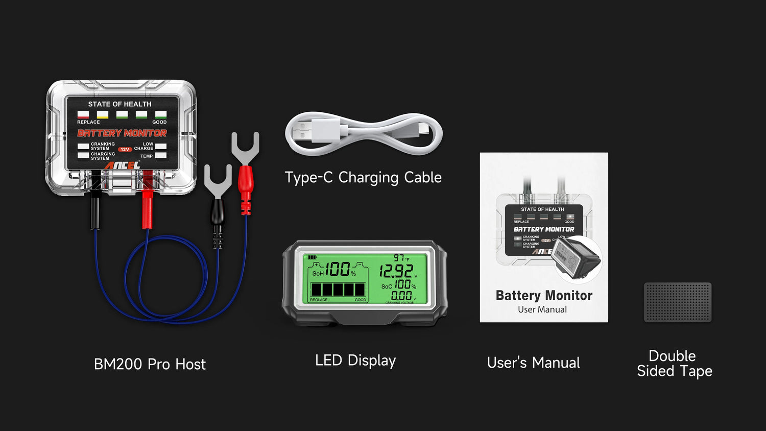 ANCEL BM200 PRO 12V Car Battery Tester Battery Health ANCEL BM200 PRO 12V Car Battery Tester Battery Health
