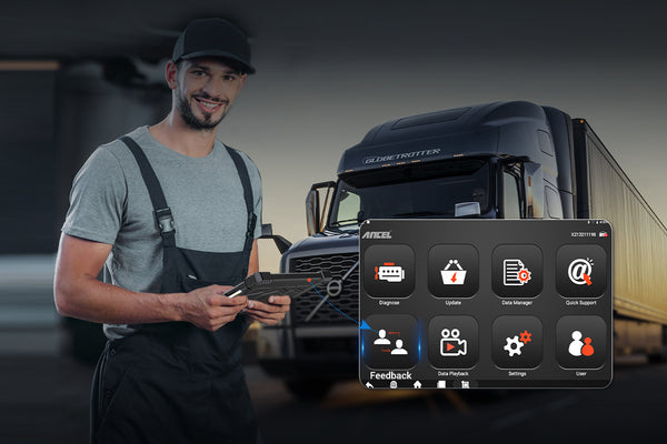 Ancel X7 HD heavy duty truck scanner​ with online feedback.