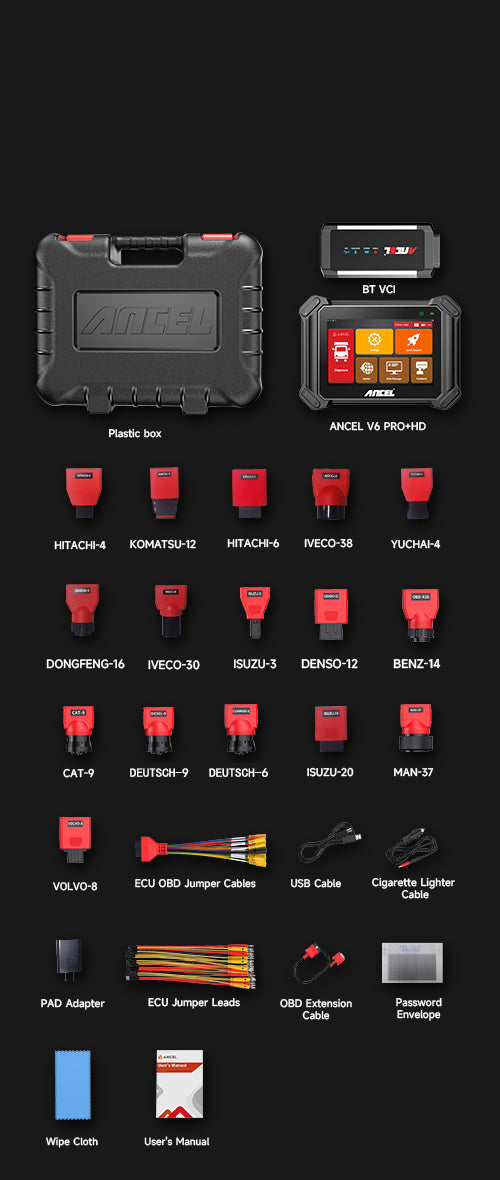 ANCEL V6 Pro+HD Professional Scan Tool for Car and Truck Diagnostic