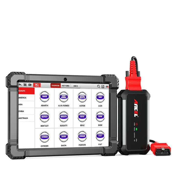 Car support list on the Ancel X7 car code reader scanner.
