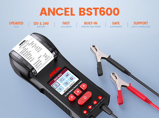 ANCEL BST200 Testeur de batterie de voiture 12 V 100-1100 CCA Charge Auto  Test Bad Cell Scan Tool Analyseur numérique pour voiture, camion, moto,  SUV