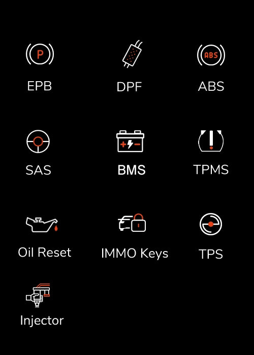 Ancel x7 car scanner with 10+ hot reset services.
