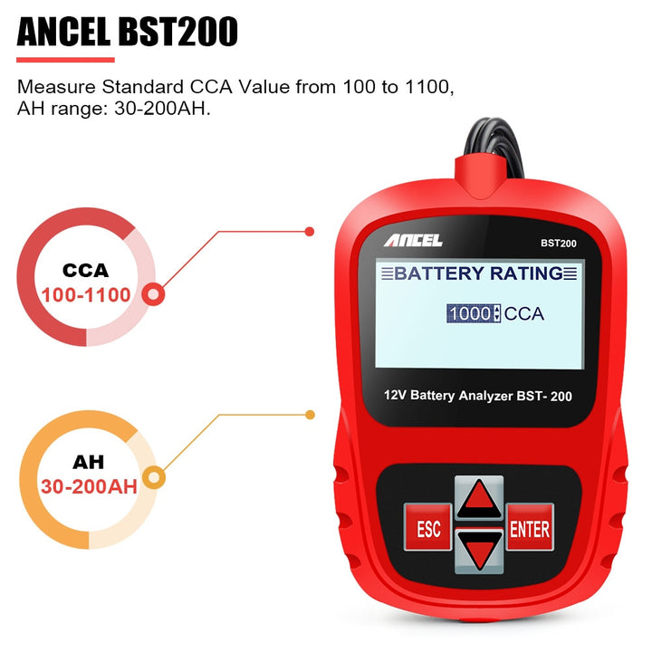 Comprobador de baterias - ANCEL BTS200 comprobar baterías